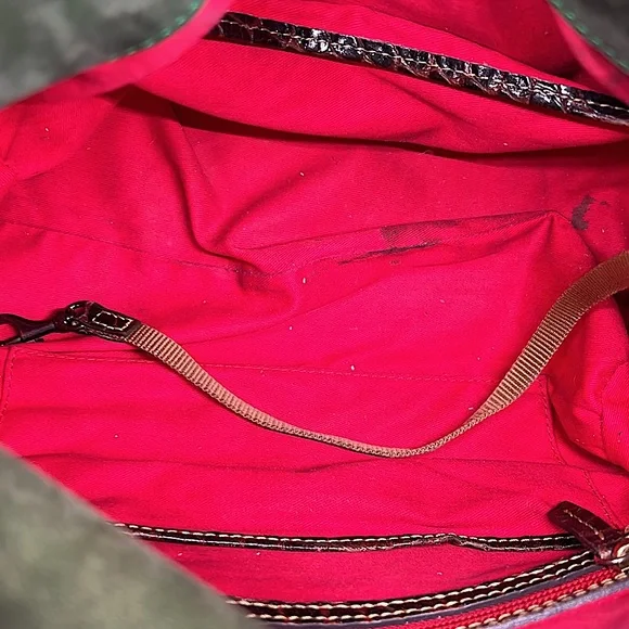 Dooney & Bourke Dark Brown Crocodile Print Leather Satchel Purse Bag 🌸🌸 - Picture 10 of 10